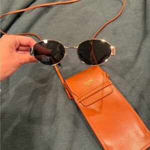 Celine Black with silver Sunglasses with Orange Case